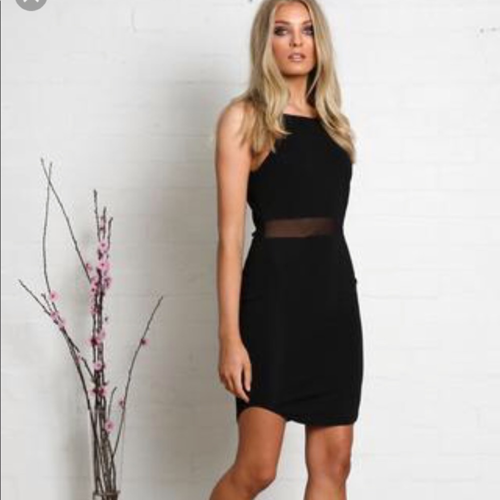 Black Dress with Mesh Middle